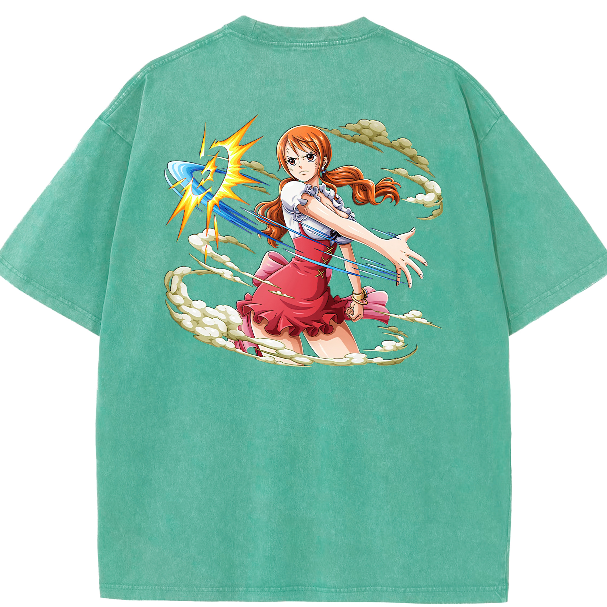 ワンピース ナミ ONE PIECE Nami 綿100% ヴィンテージ風 半袖Tシャツ（背面プリント）